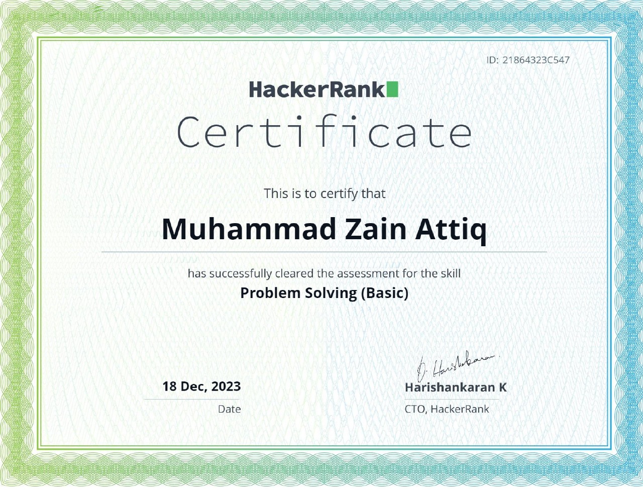 Problem Solving (Basic) Certificate